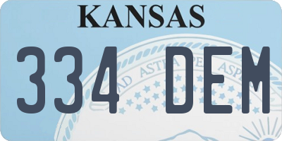 KS license plate 334DEM