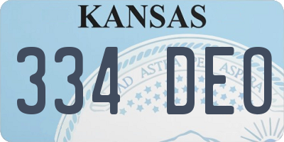 KS license plate 334DEO