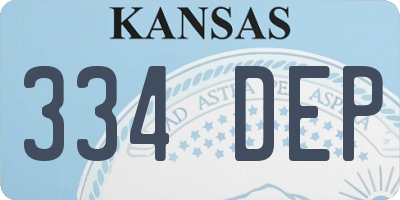 KS license plate 334DEP
