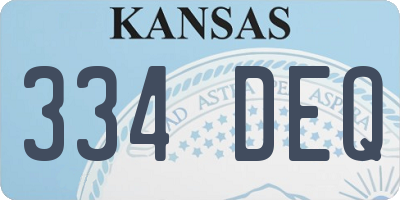 KS license plate 334DEQ