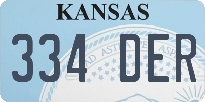 KS license plate 334DER