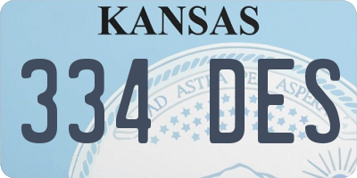 KS license plate 334DES