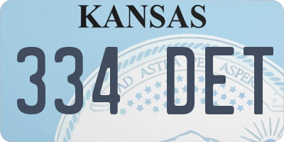 KS license plate 334DET