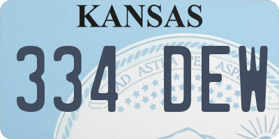 KS license plate 334DEW