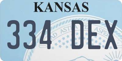 KS license plate 334DEX