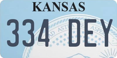 KS license plate 334DEY