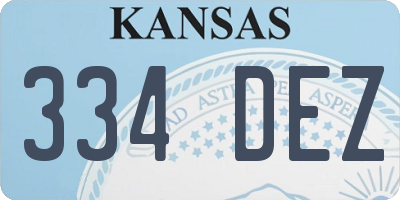 KS license plate 334DEZ