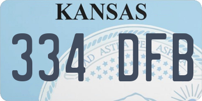 KS license plate 334DFB