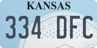 KS license plate 334DFC