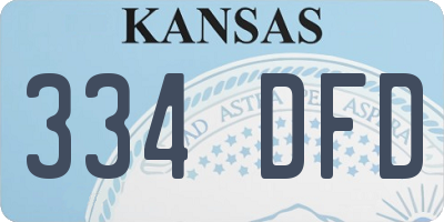 KS license plate 334DFD