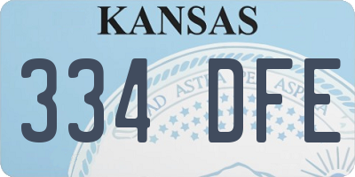 KS license plate 334DFE
