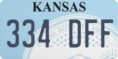 KS license plate 334DFF