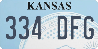 KS license plate 334DFG