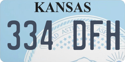 KS license plate 334DFH