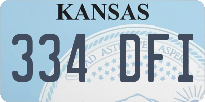 KS license plate 334DFI