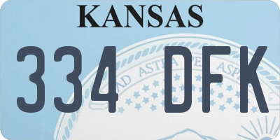 KS license plate 334DFK
