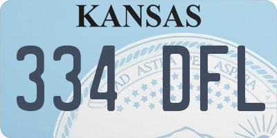 KS license plate 334DFL