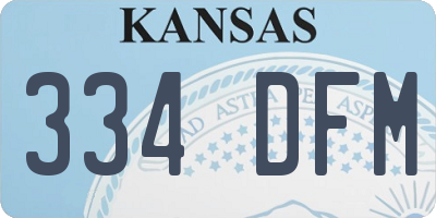 KS license plate 334DFM