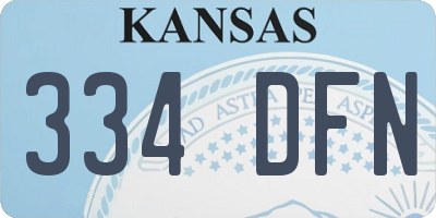 KS license plate 334DFN
