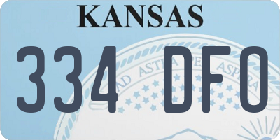 KS license plate 334DFO