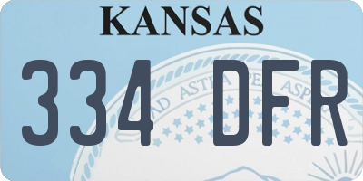 KS license plate 334DFR