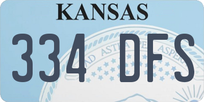 KS license plate 334DFS