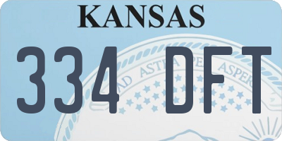 KS license plate 334DFT