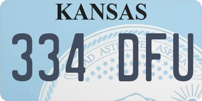 KS license plate 334DFU