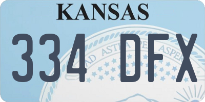 KS license plate 334DFX