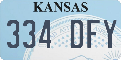 KS license plate 334DFY