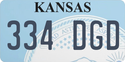 KS license plate 334DGD