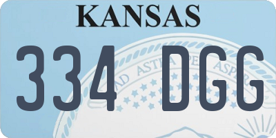 KS license plate 334DGG