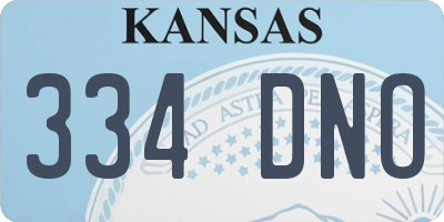 KS license plate 334DNO