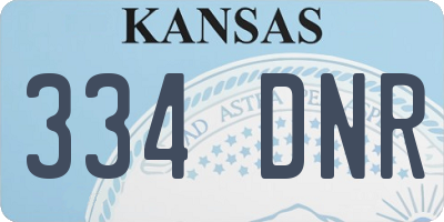 KS license plate 334DNR