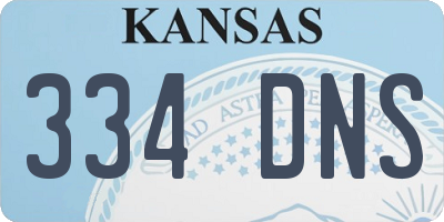 KS license plate 334DNS