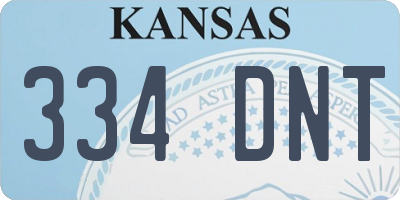 KS license plate 334DNT