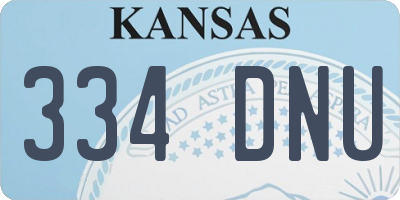 KS license plate 334DNU