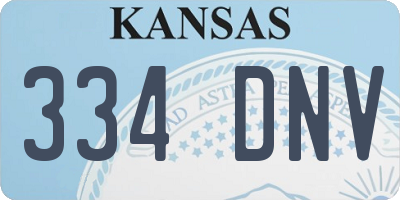 KS license plate 334DNV