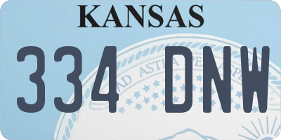 KS license plate 334DNW