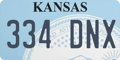 KS license plate 334DNX