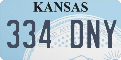 KS license plate 334DNY