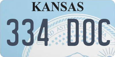 KS license plate 334DOC