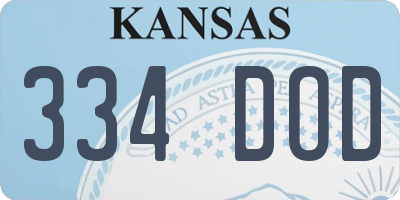 KS license plate 334DOD