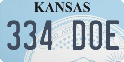 KS license plate 334DOE