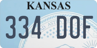 KS license plate 334DOF