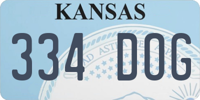 KS license plate 334DOG