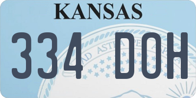 KS license plate 334DOH