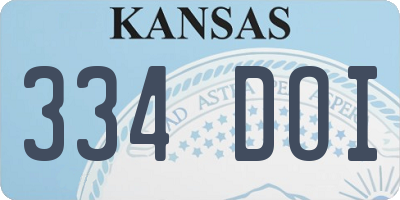 KS license plate 334DOI