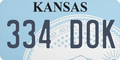 KS license plate 334DOK
