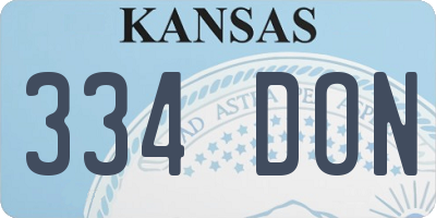 KS license plate 334DON